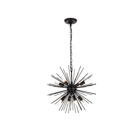 Timber 8 Lights Black Pendant